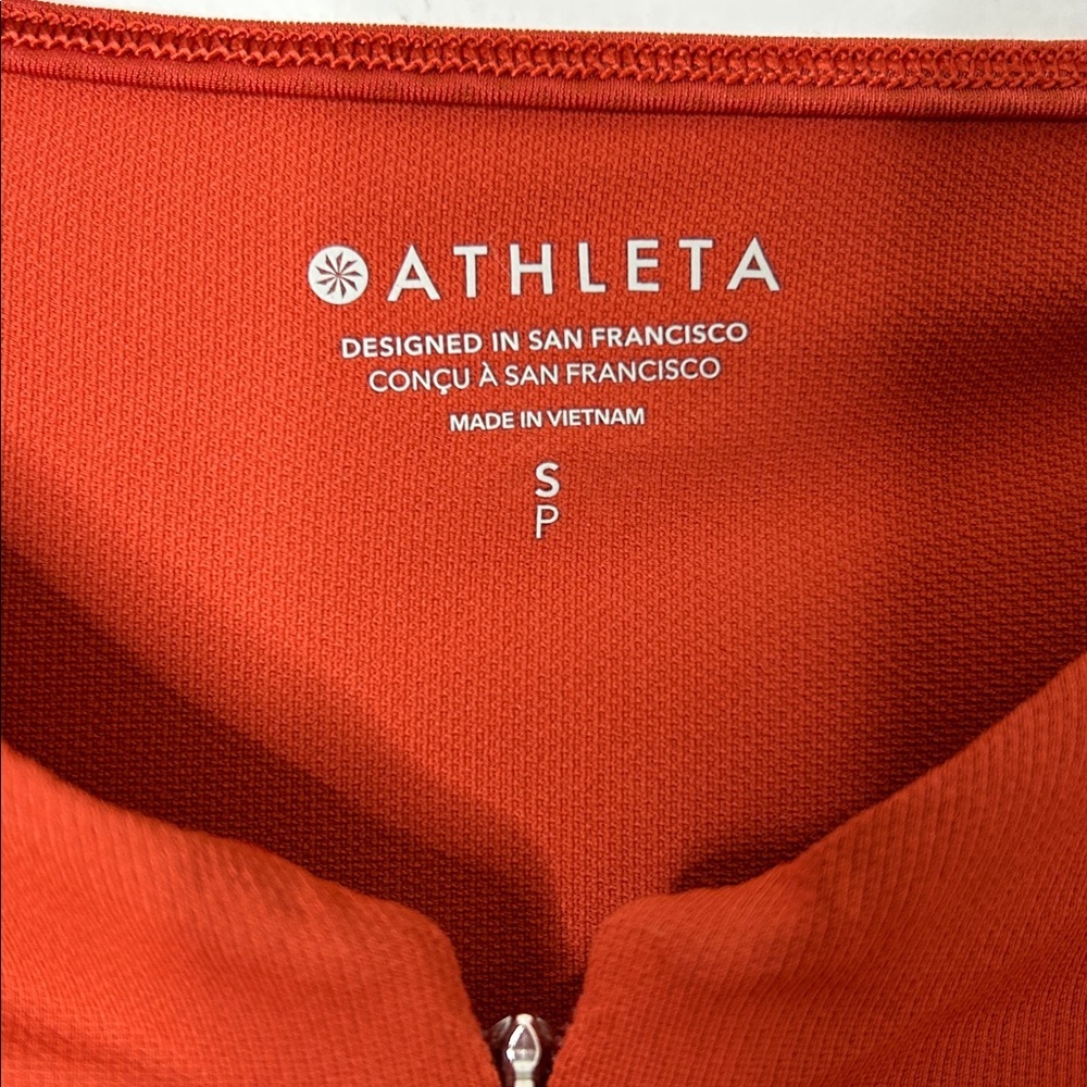 Athleta Sunchaser UPF 3/4 Sleeve Burnt Orange Tee - Picture 3 of 8